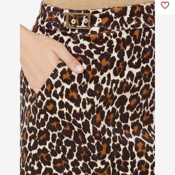 NWOT J. Crew brown leopard print buckle corduroy mini skirt - Picture 3 of 10